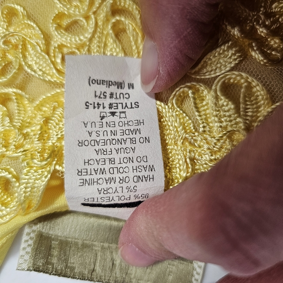 Fashque Vintage NWT Yellow Lace Trim Embroidered Tank Top Cami Sleeveless - Picture 7 of 13